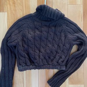 Brown knit urban outfitters turtleneck sweater